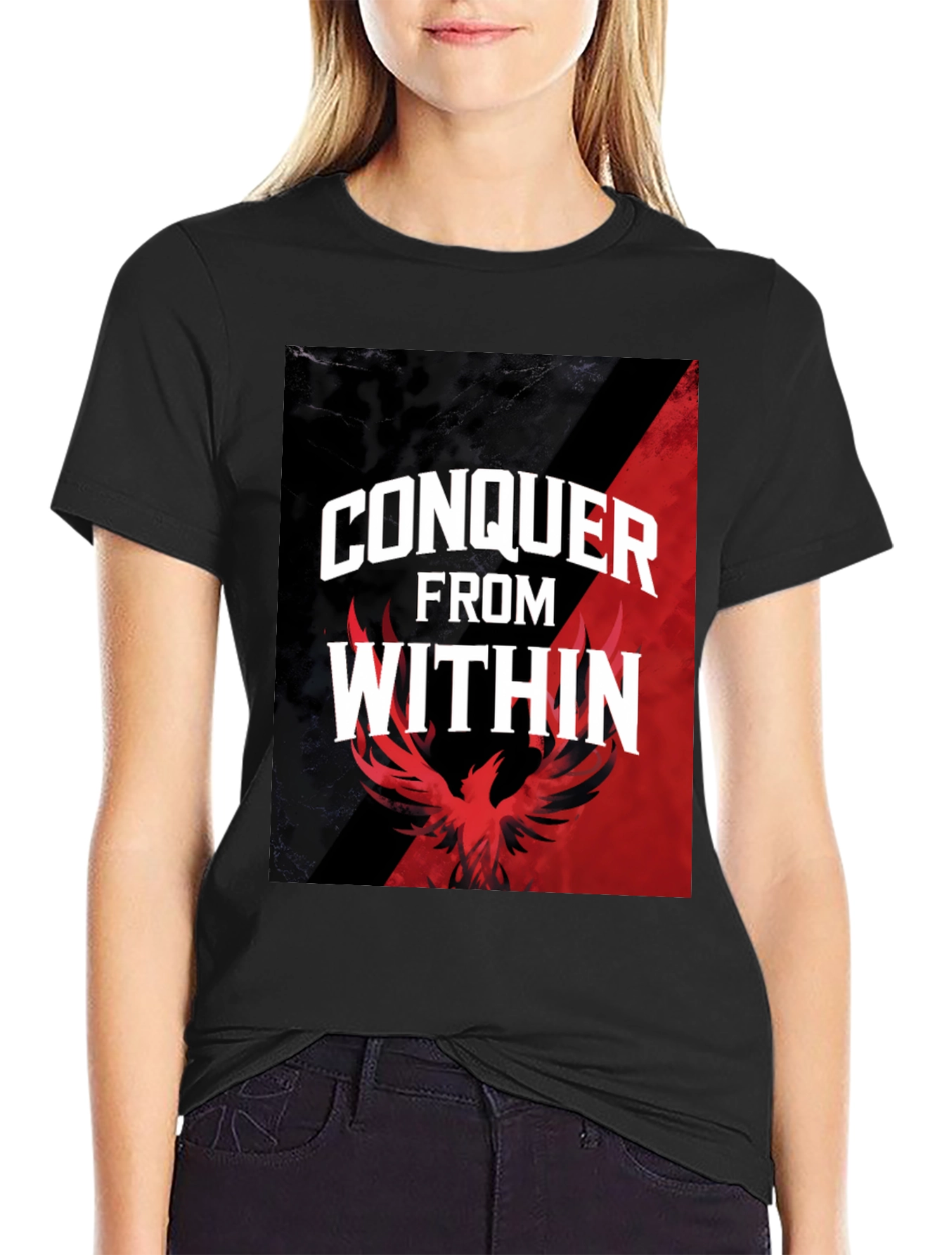 Conquer From Within Graphic Tee - Phoenix Design