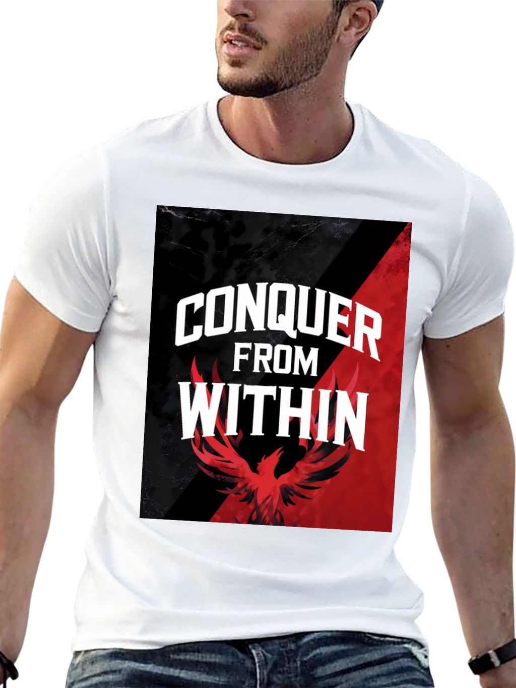 Conquer From Within Graphic Tee - Phoenix Design