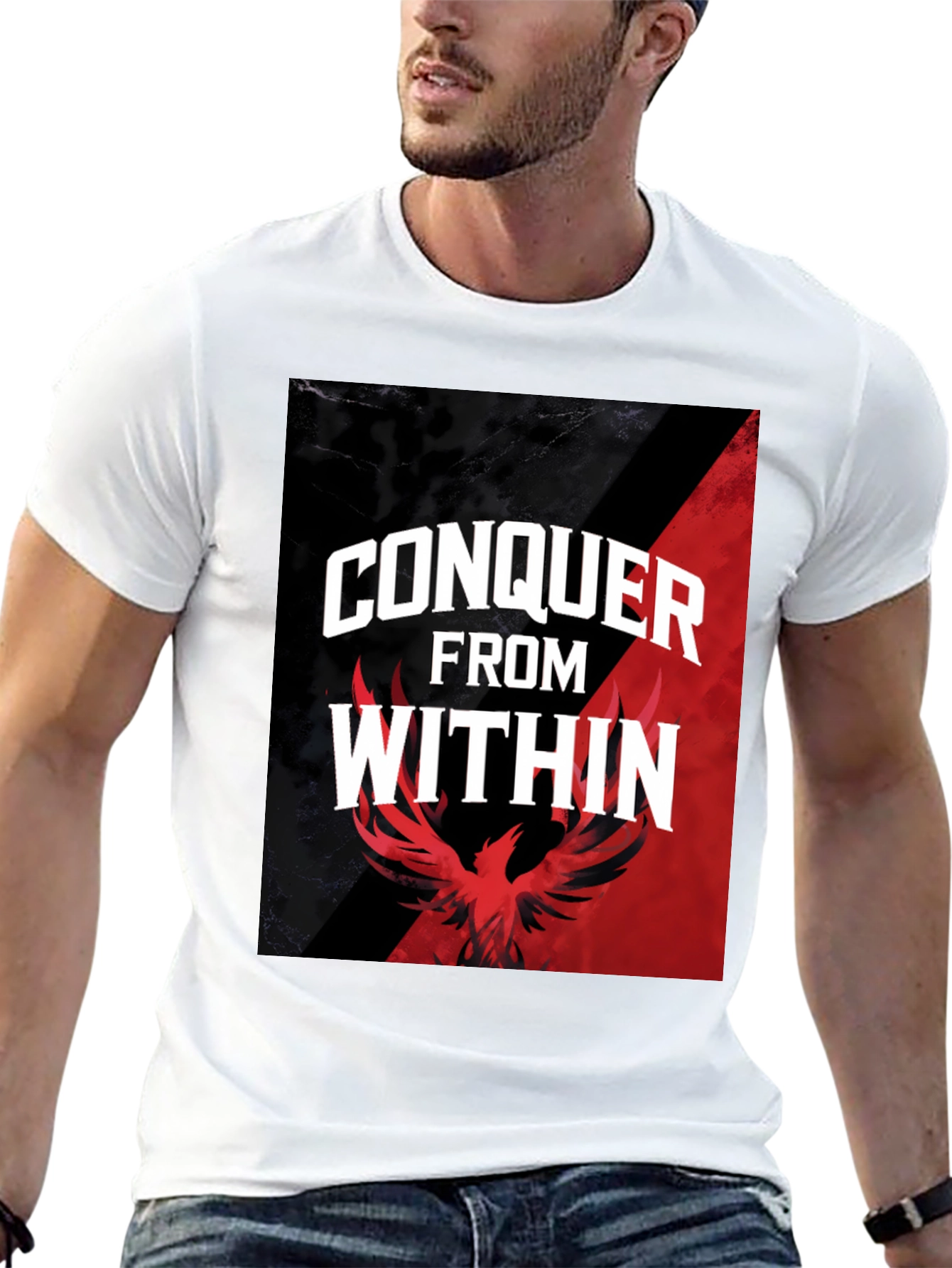 Conquer From Within Graphic Tee - Phoenix Design