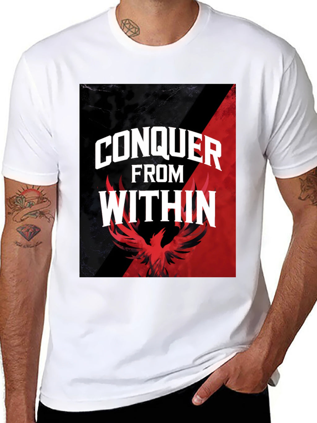 Conquer From Within Graphic Tee - Phoenix Design