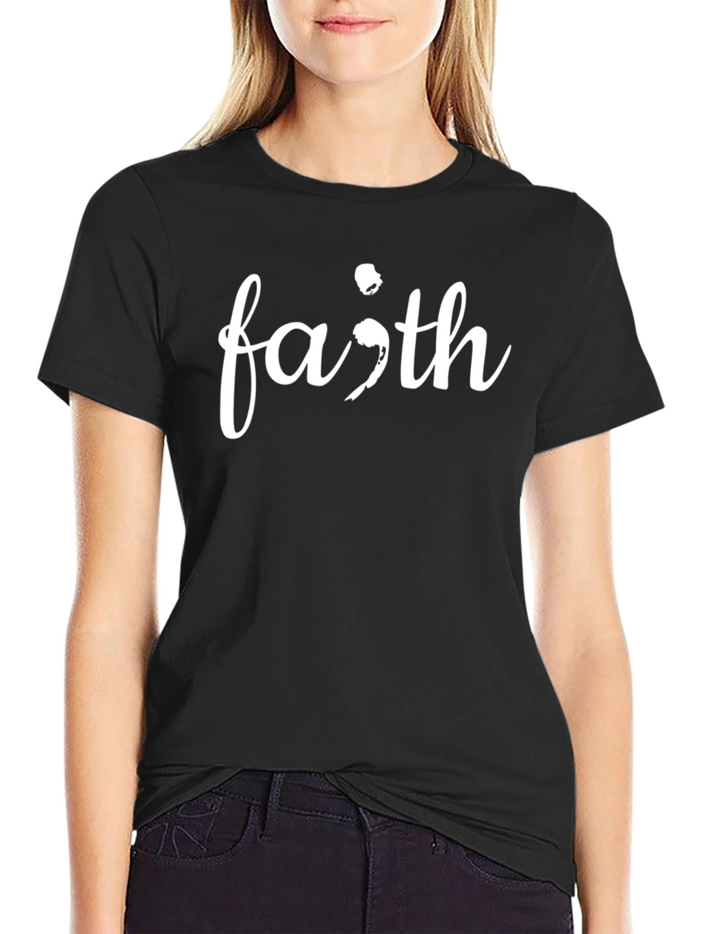 Faith Semicolon Graphic T-Shirt - Mental Health Awareness