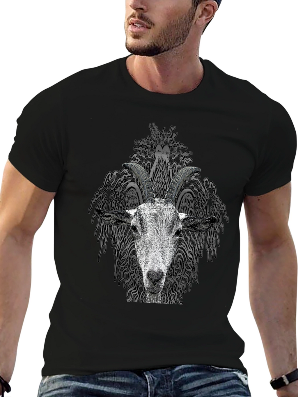 Goat Head Graphic Tee - Unisex Black T-Shirt