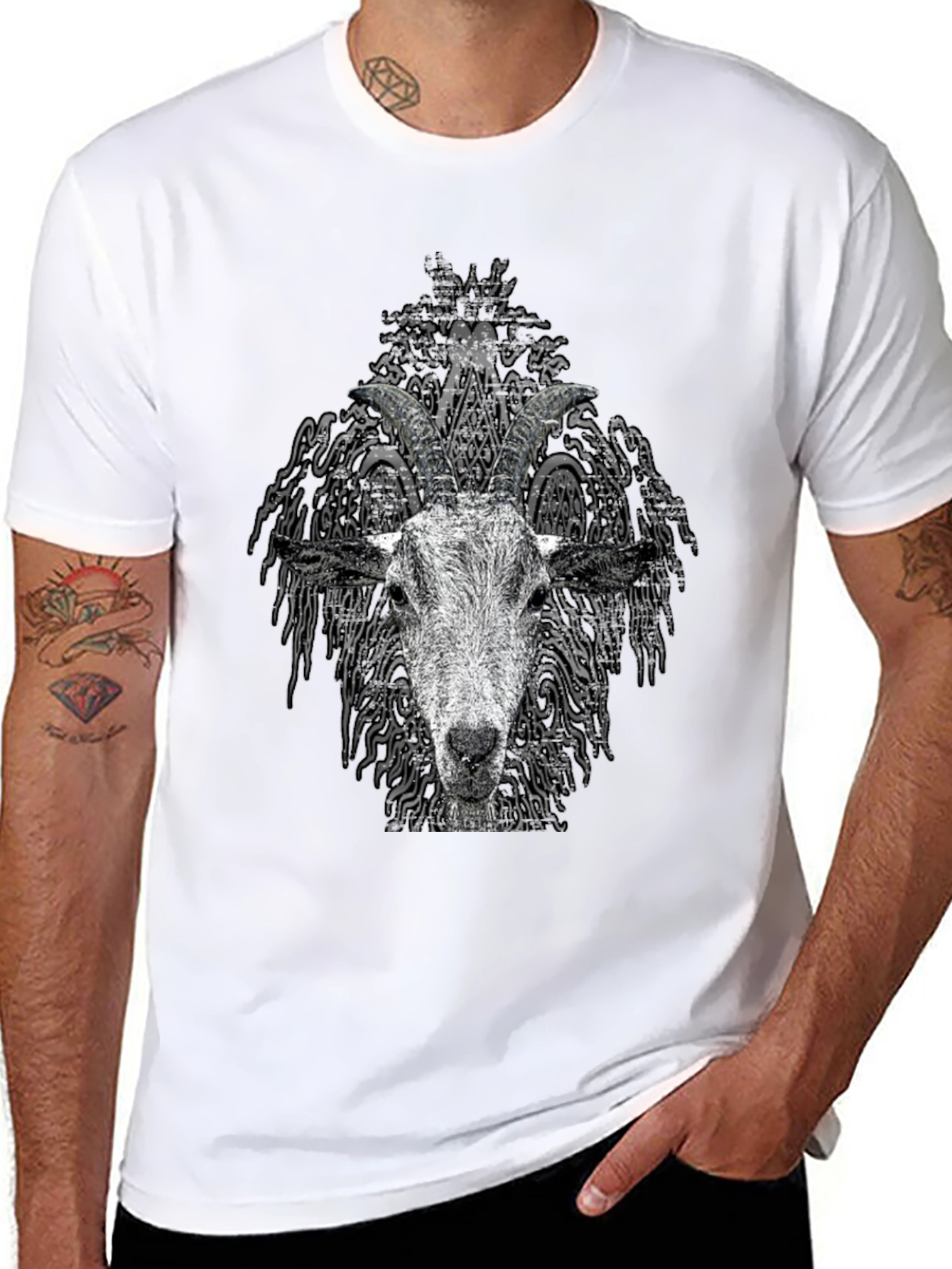 Goat Head Graphic Tee - Unisex Black T-Shirt