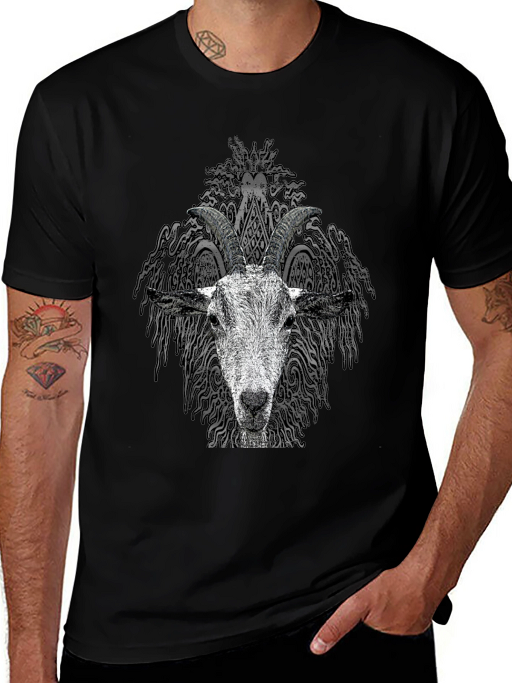 Goat Head Graphic Tee - Unisex Black T-Shirt