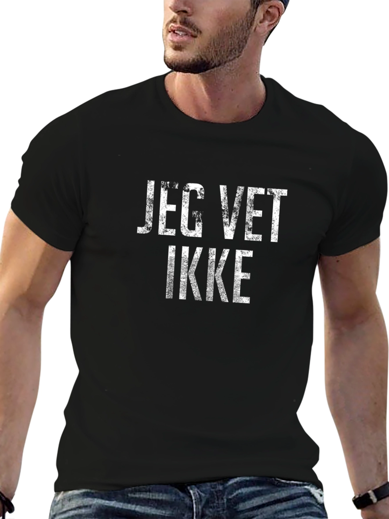 Jeg Vet Ikke Graphic Tee - Unisex Black T-Shirt