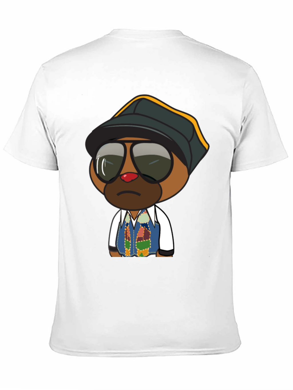 Cool Cartoon Bear Graphic Tee - Black