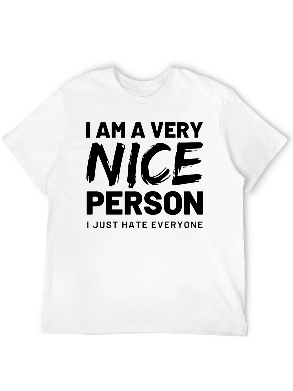 Funny I Am A Very Nice Person Black T-Shirt