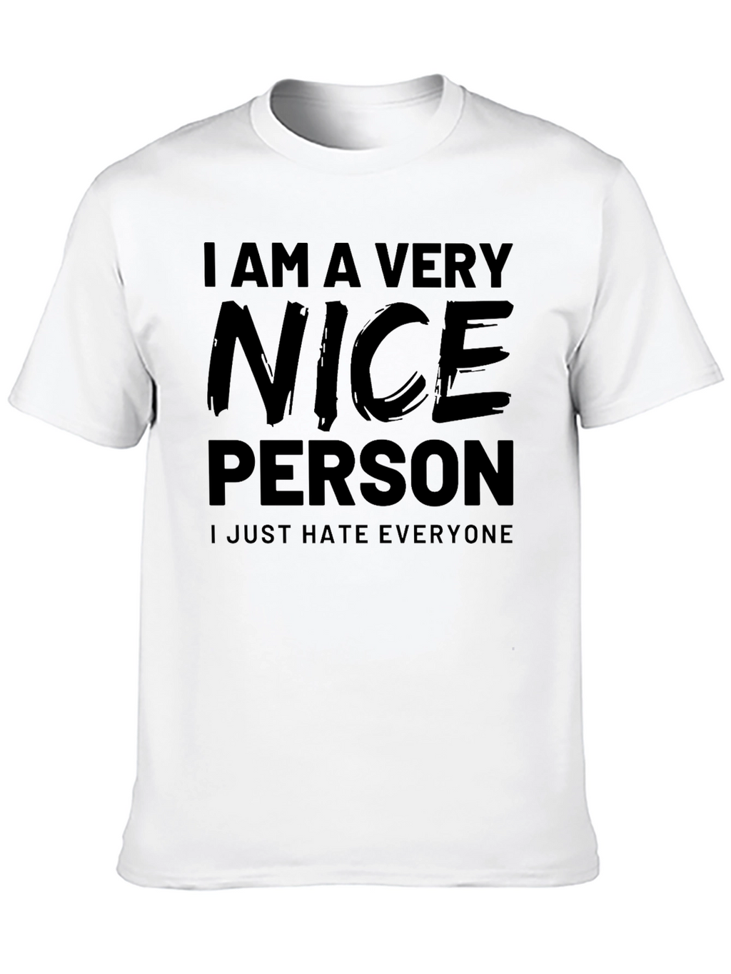 Funny I Am A Very Nice Person Black T-Shirt