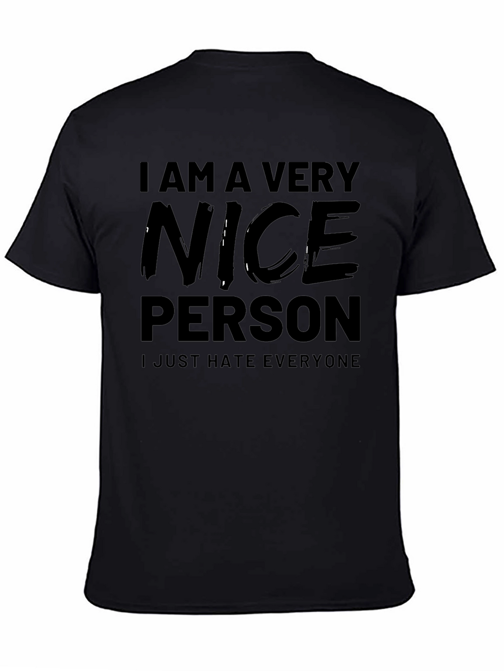 Funny I Am A Very Nice Person Black T-Shirt