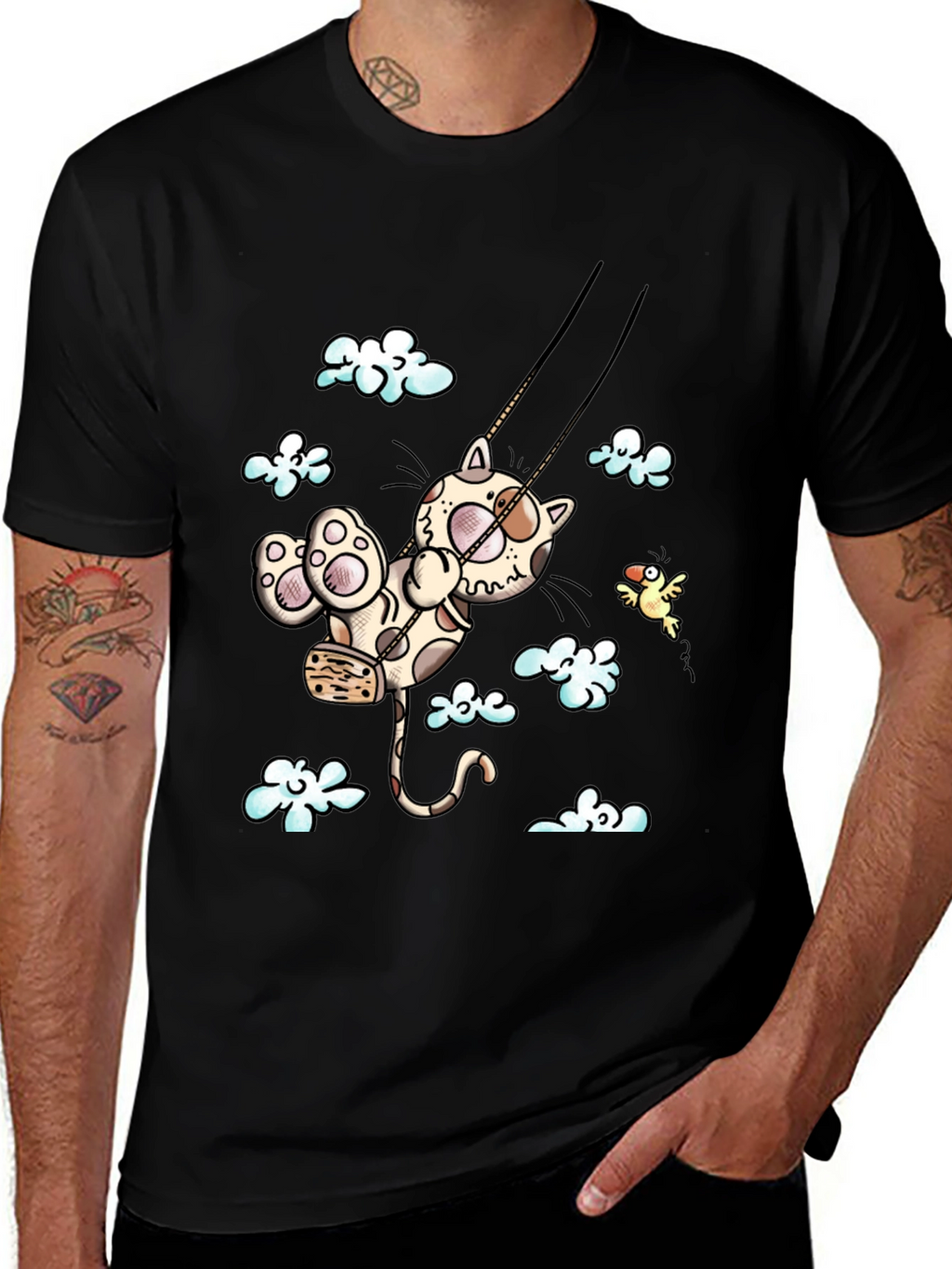 Cat Swing Cartoon T-Shirt