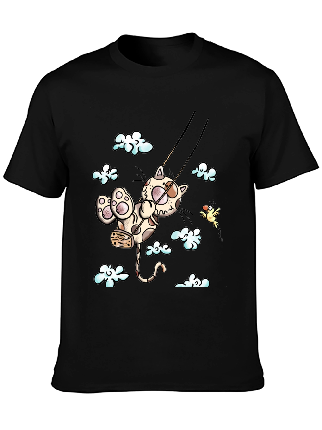 Cat Swing Cartoon T-Shirt