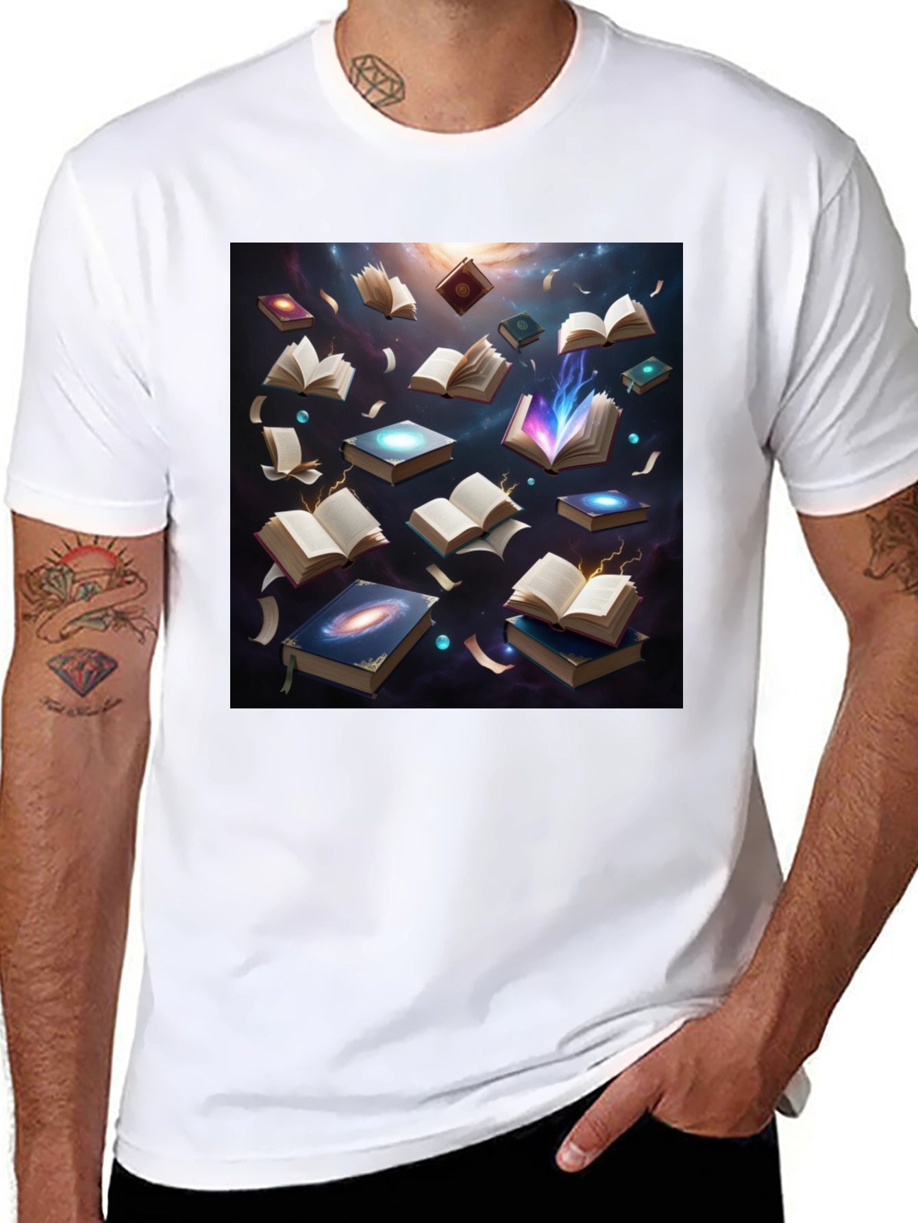 Cosmic Library Black T-Shirt - Read the Universe