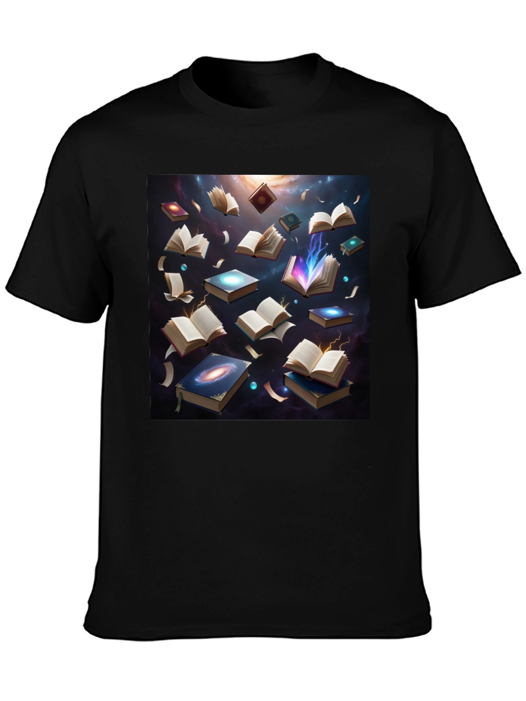 Cosmic Library Black T-Shirt - Read the Universe