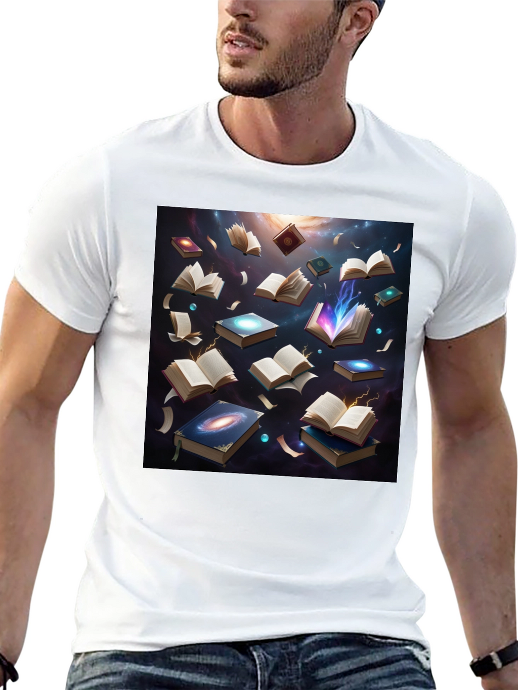 Cosmic Library Black T-Shirt - Read the Universe