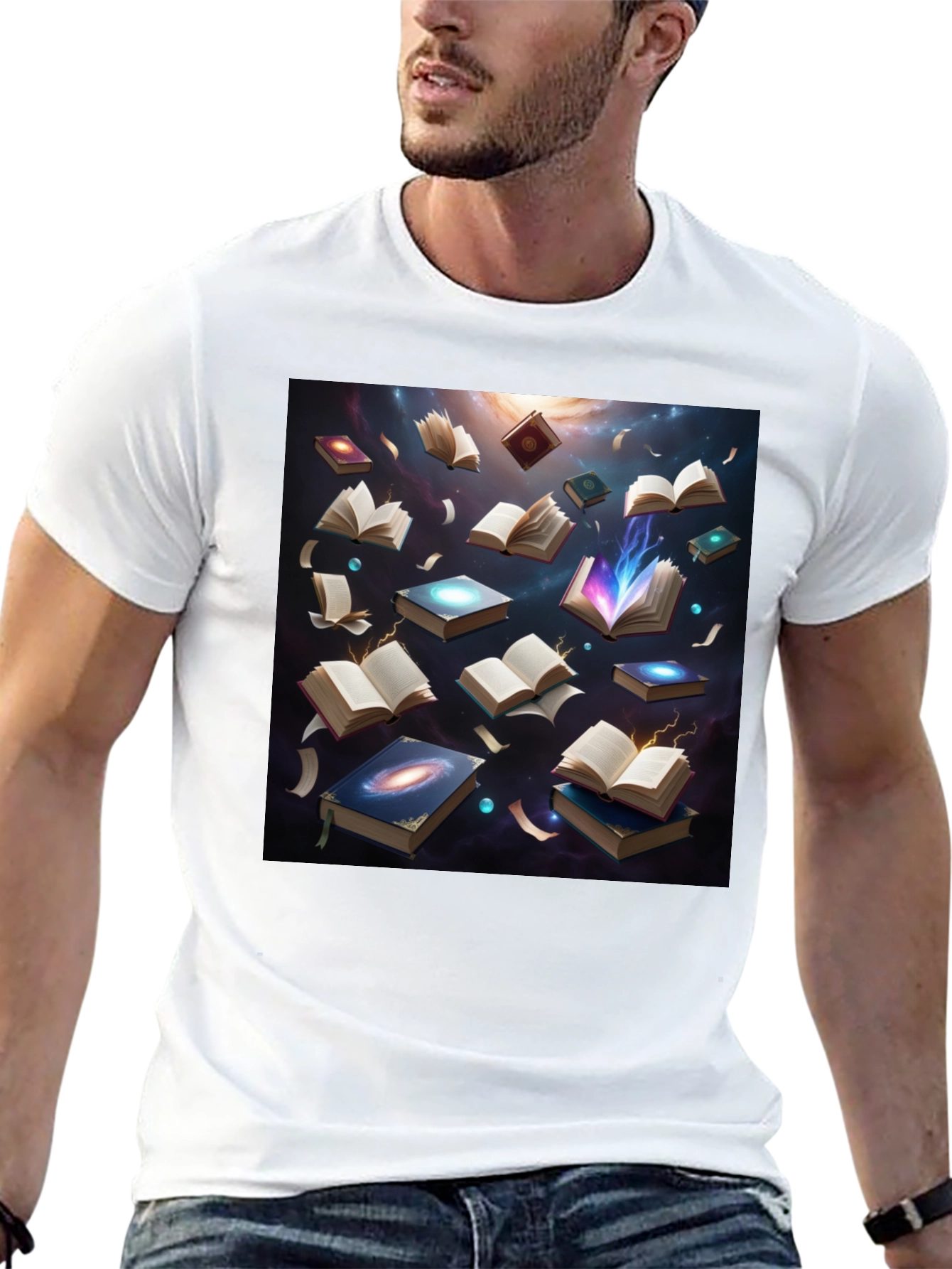 Cosmic Library Black T-Shirt - Read the Universe