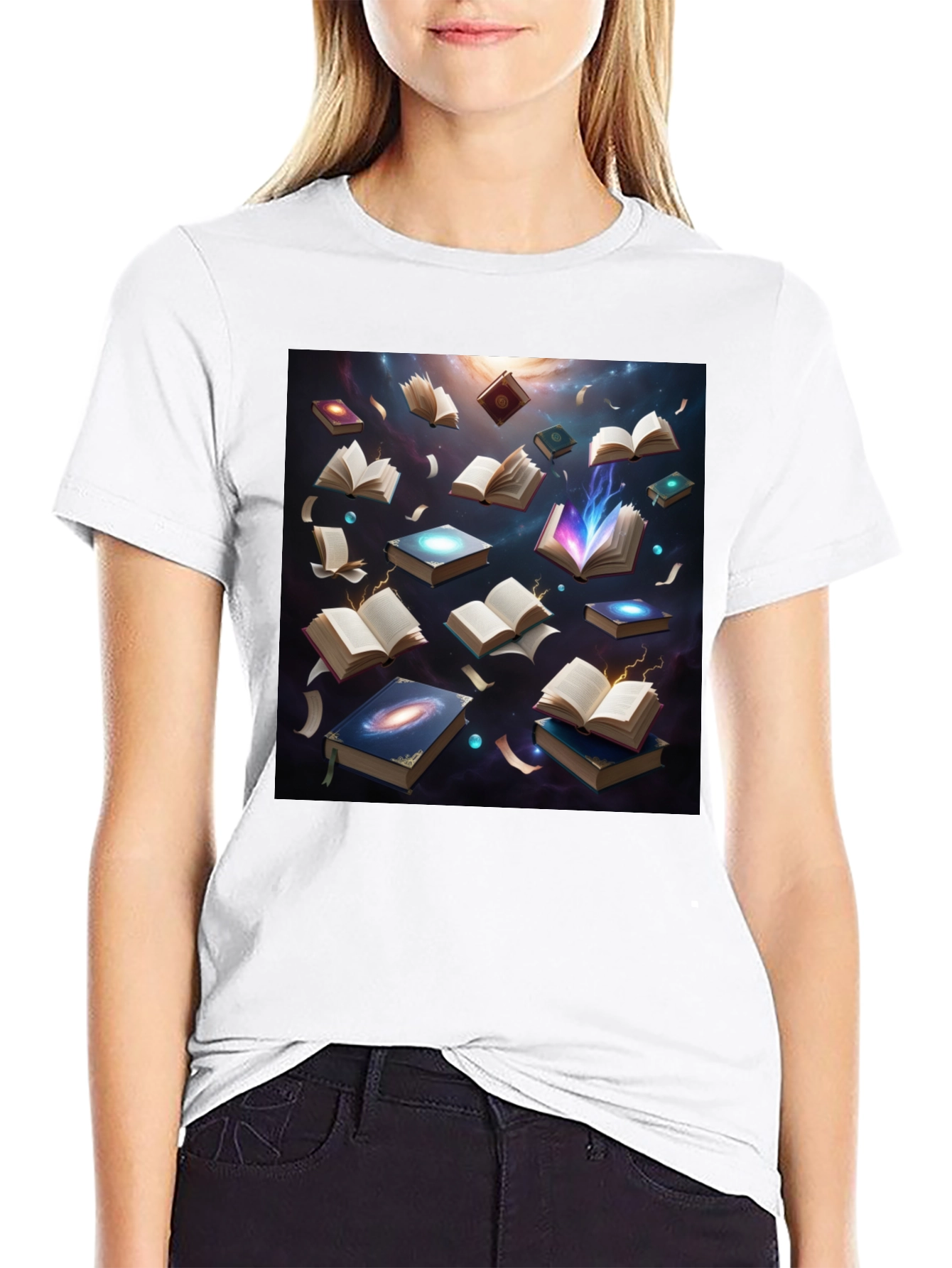 Cosmic Library Black T-Shirt - Read the Universe