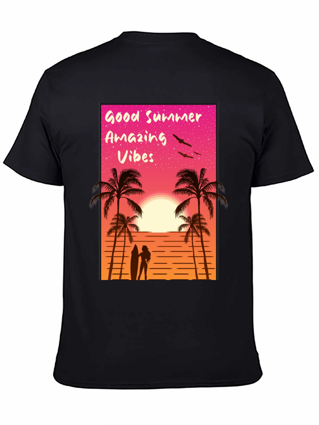Good Summer Vibes Graphic T-Shirt - Beach Sunset Tee