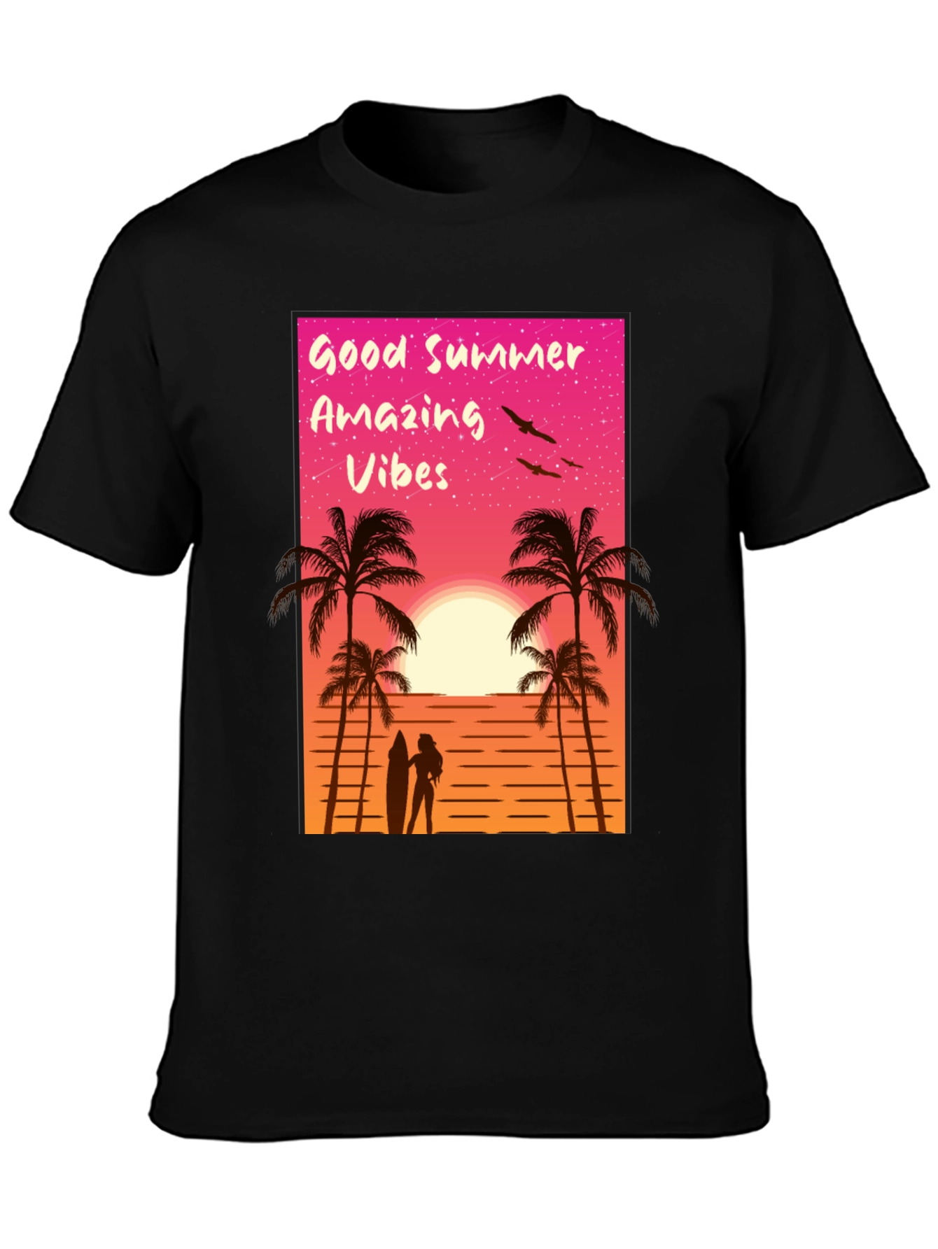 Good Summer Vibes Graphic T-Shirt - Beach Sunset Tee