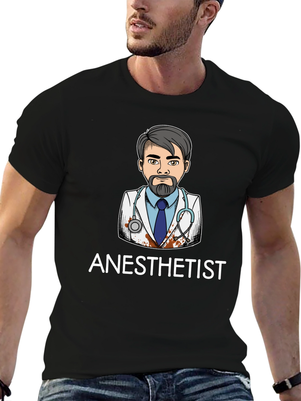 Anesthetist Cartoon T-Shirt - Funny Doctor Tee