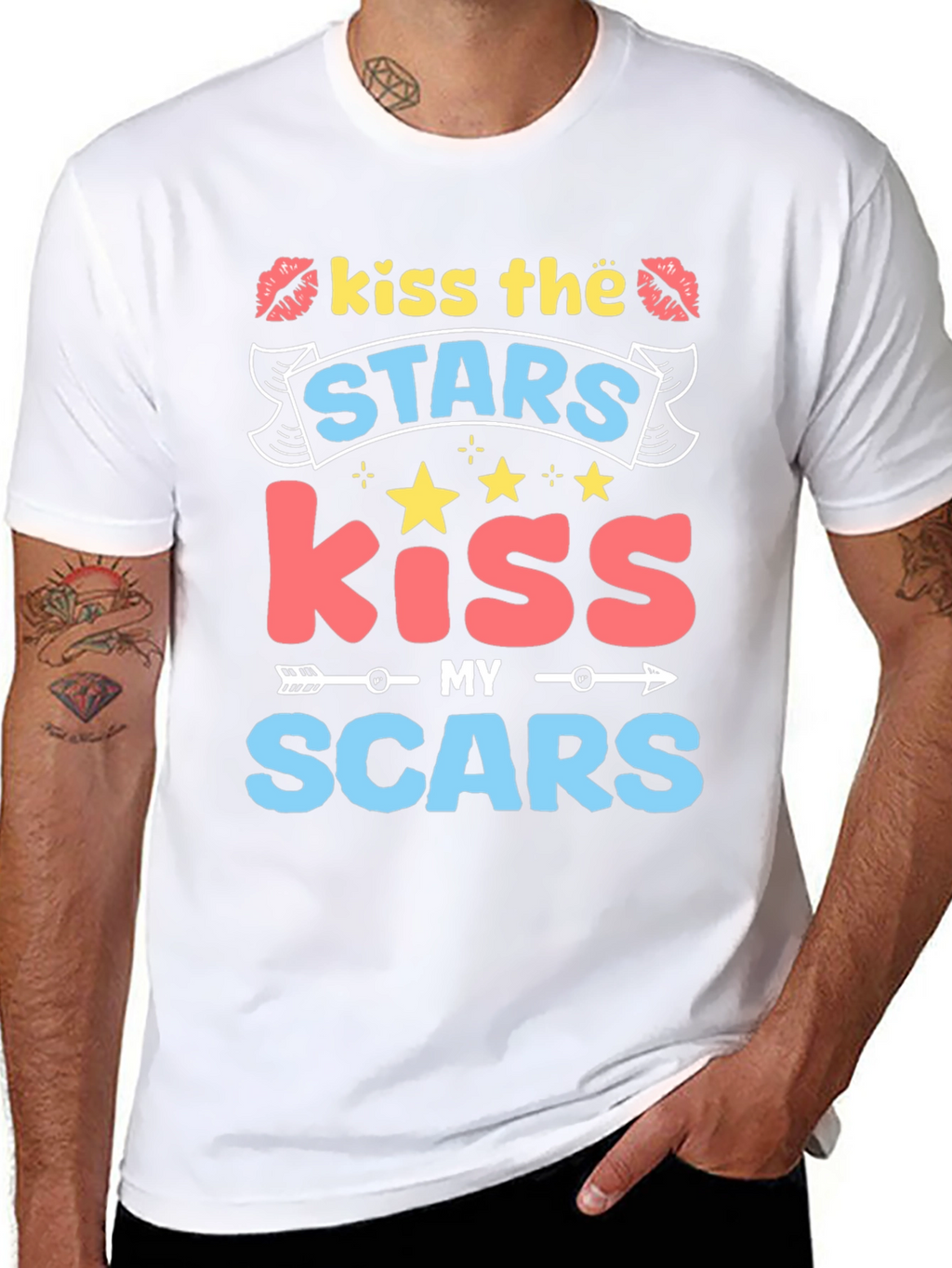 Kiss the Stars Kiss My Scars Graphic Tee