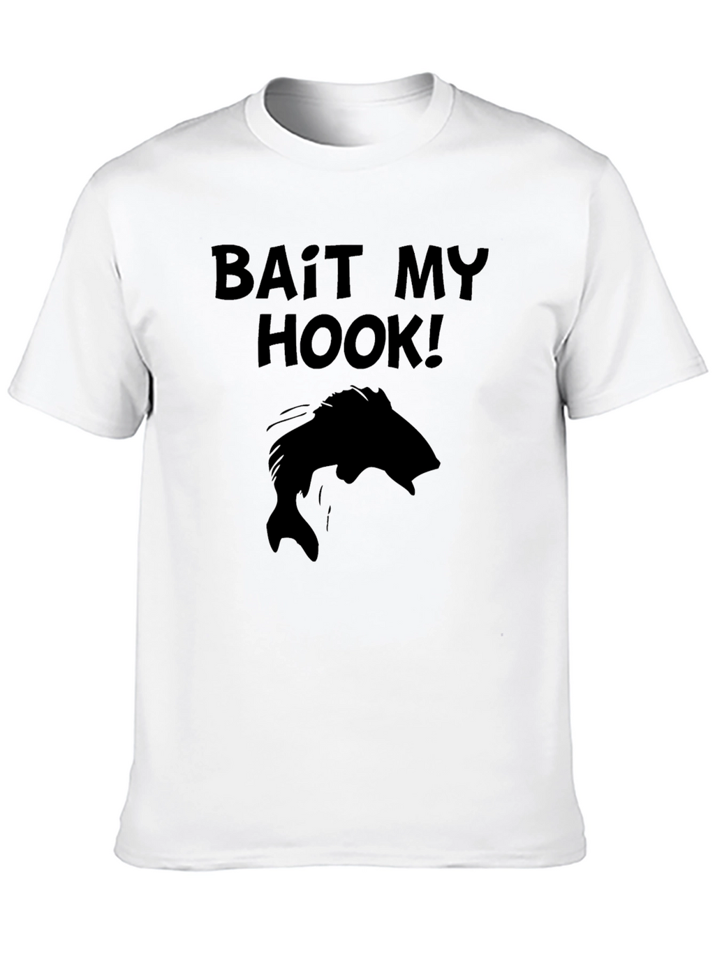 Bait My Hook! Black Graphic T-Shirt