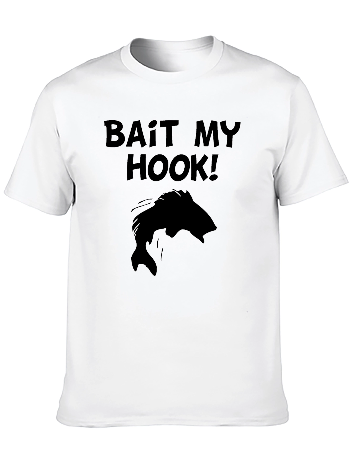 Bait My Hook! Black Graphic T-Shirt