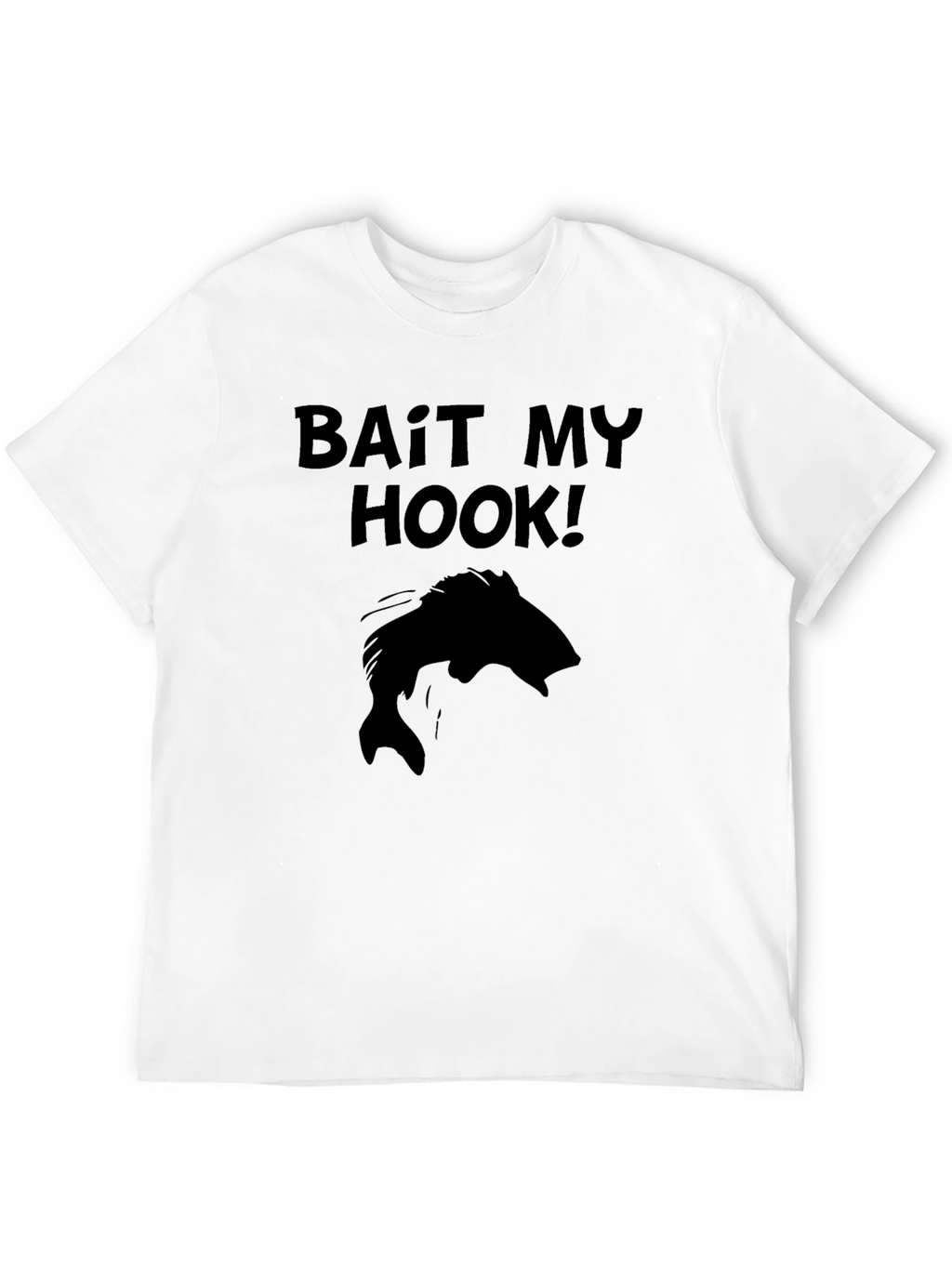 Bait My Hook! Black Graphic T-Shirt