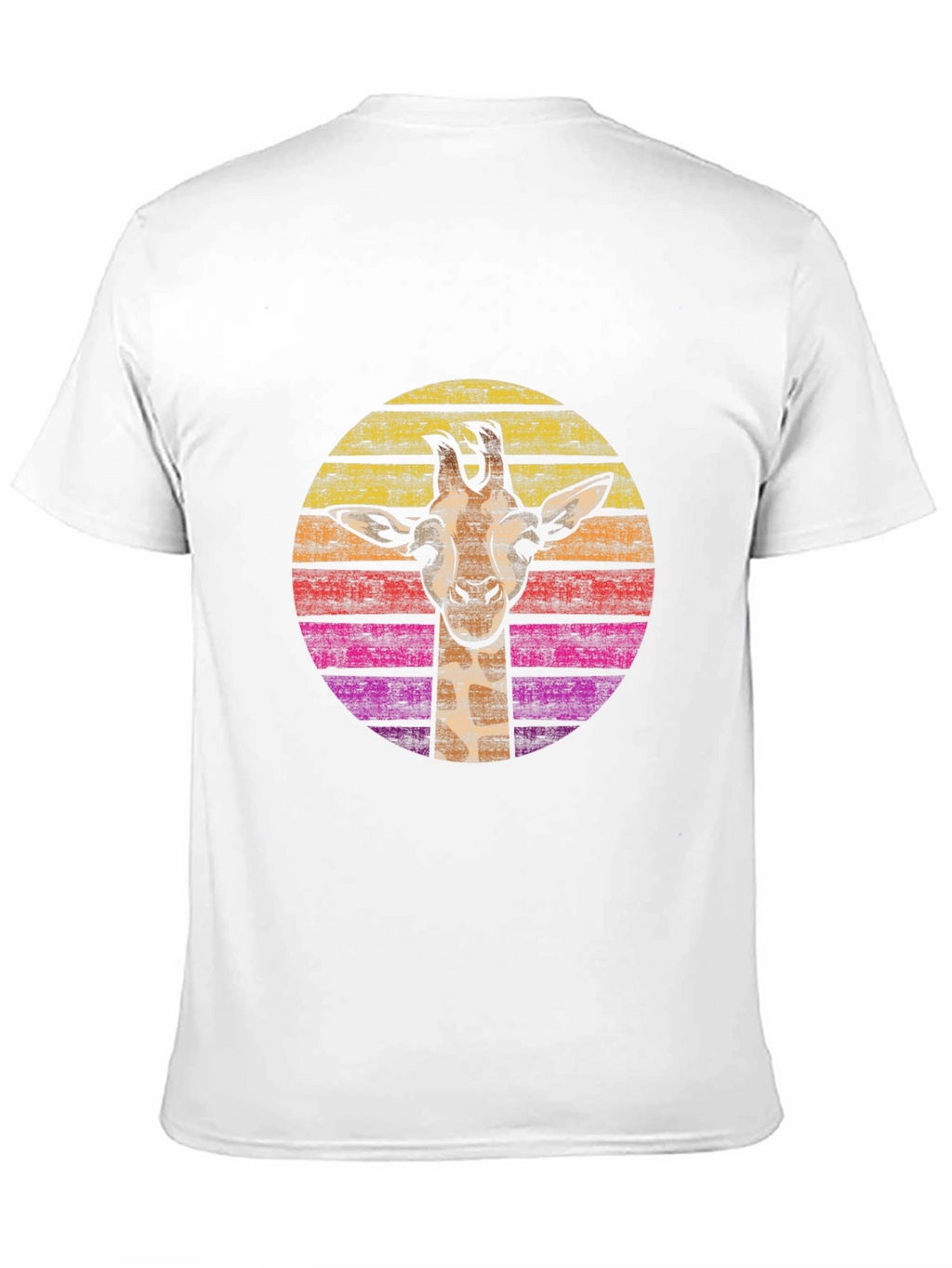 Retro Giraffe Graphic Tee - Black Cotton Comfort