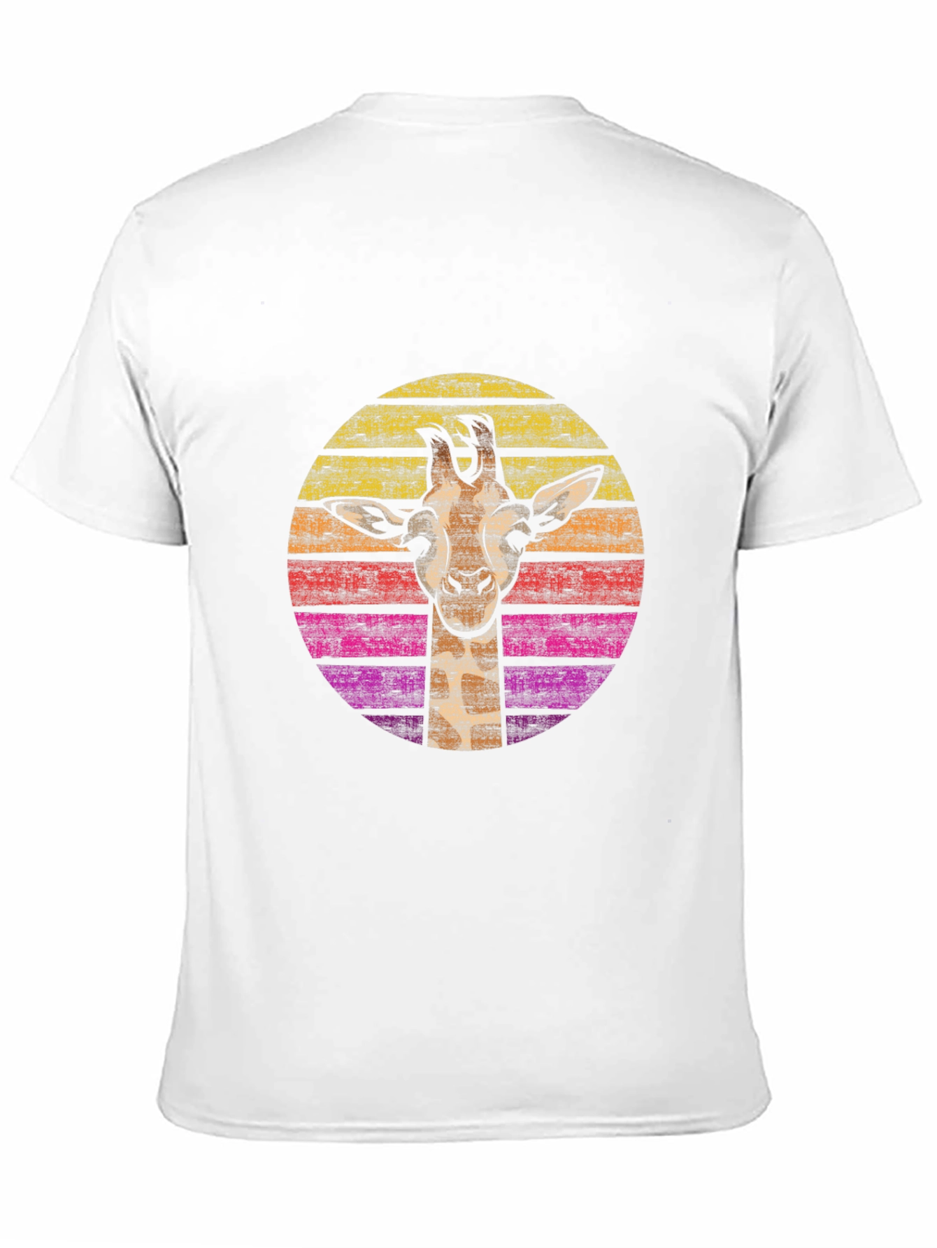 Retro Giraffe Graphic Tee - Black Cotton Comfort