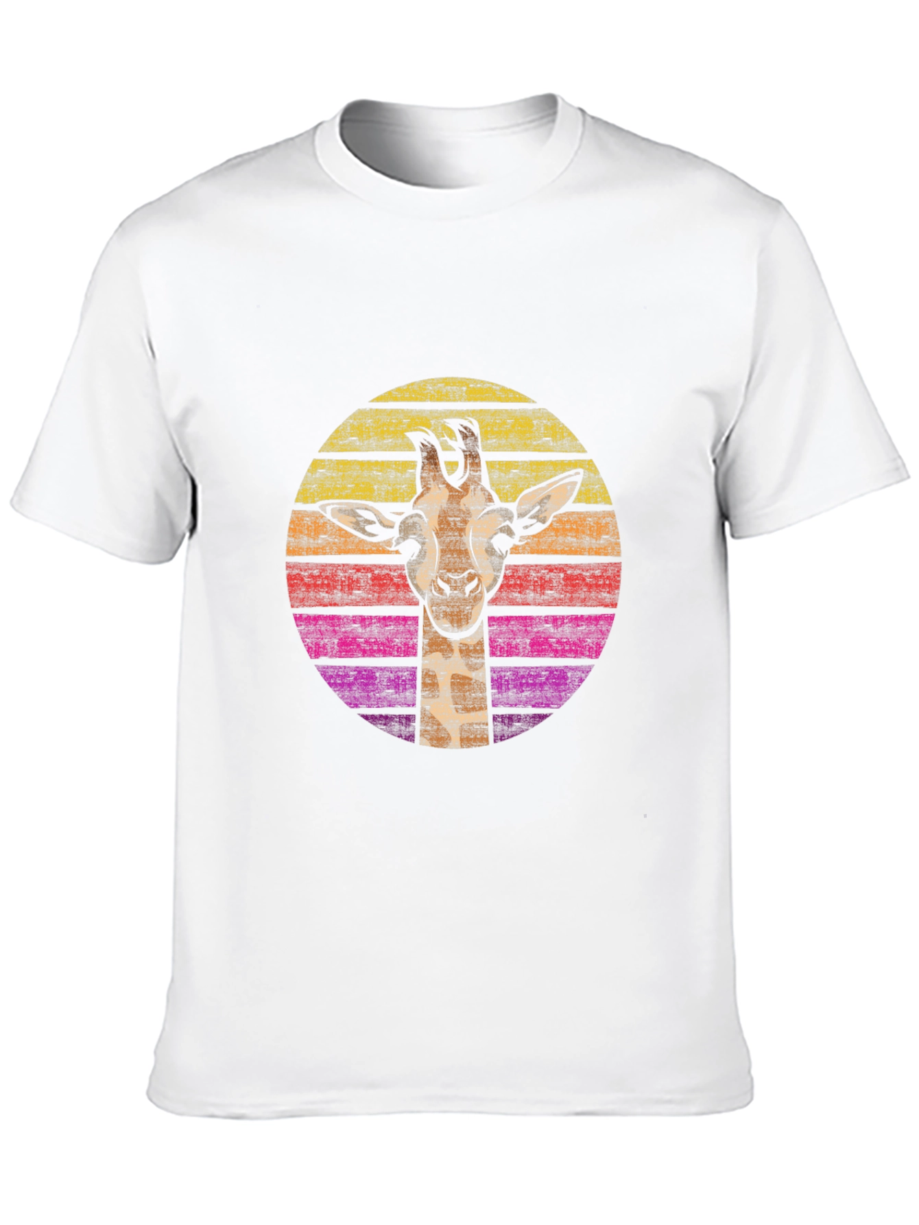 Retro Giraffe Graphic Tee - Black Cotton Comfort
