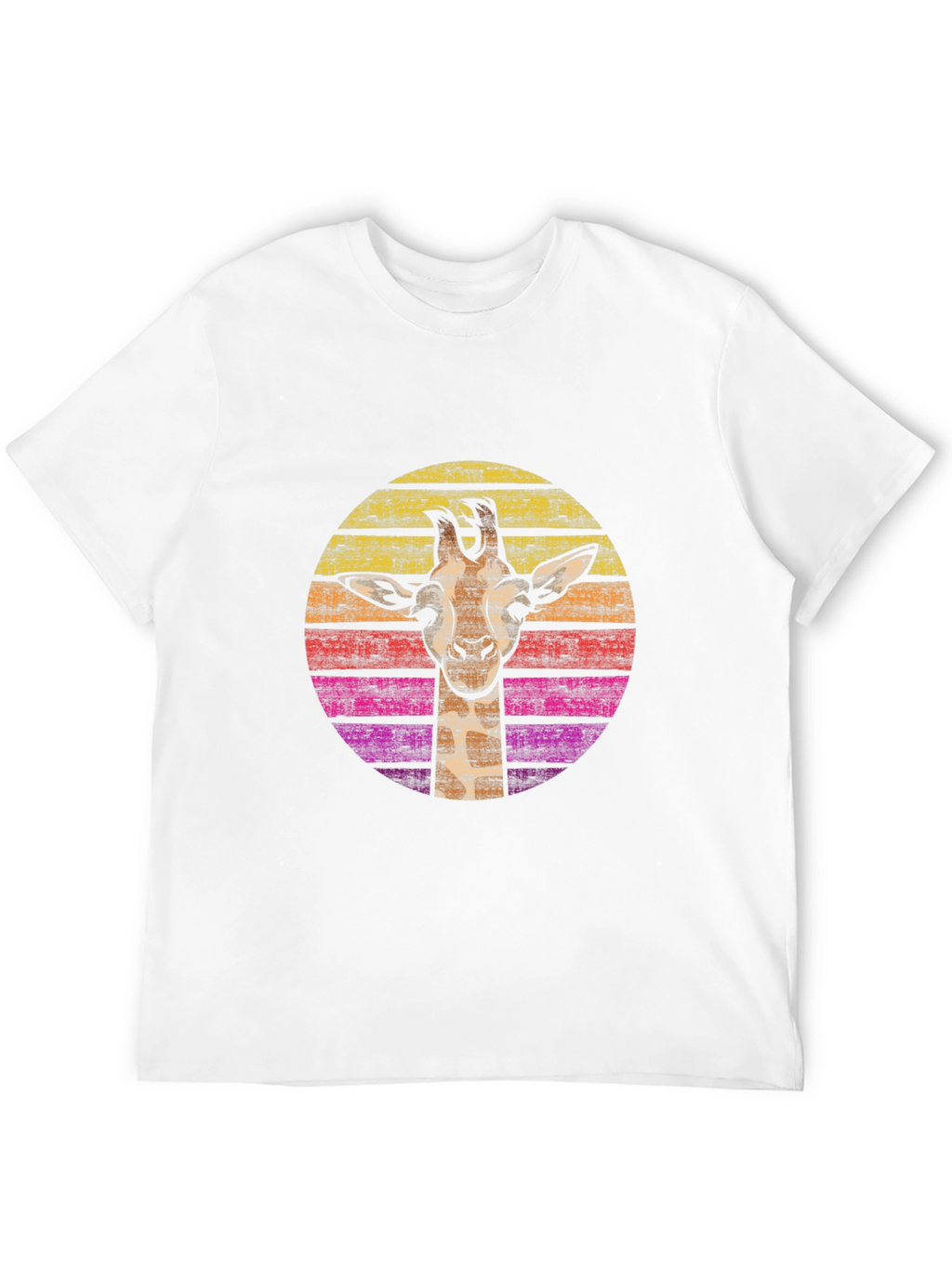 Retro Giraffe Graphic Tee - Black Cotton Comfort