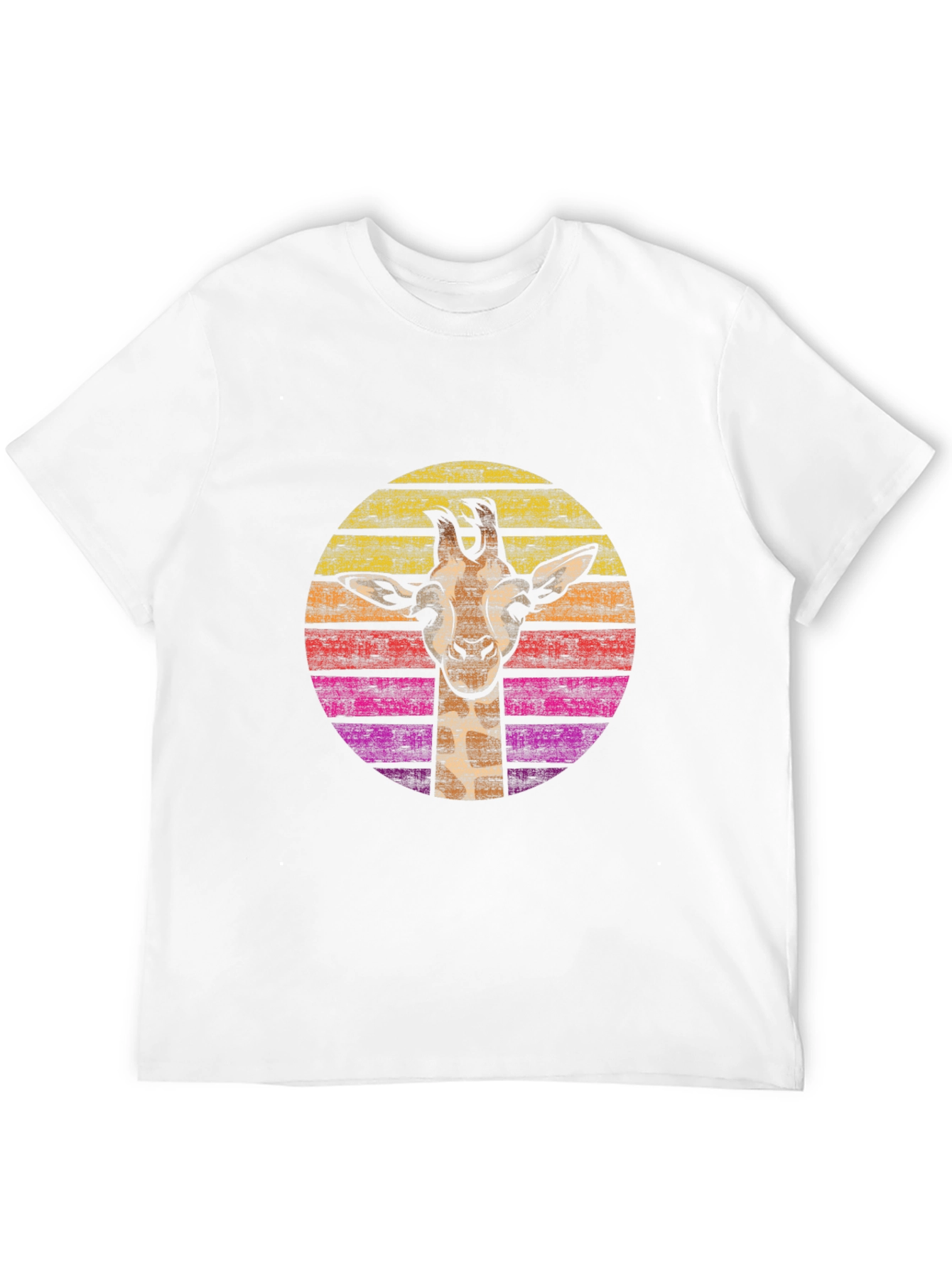 Retro Giraffe Graphic Tee - Black Cotton Comfort