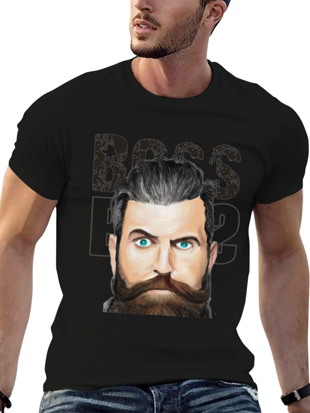 Boss Beard Graphic Tee - Mens Black T-Shirt
