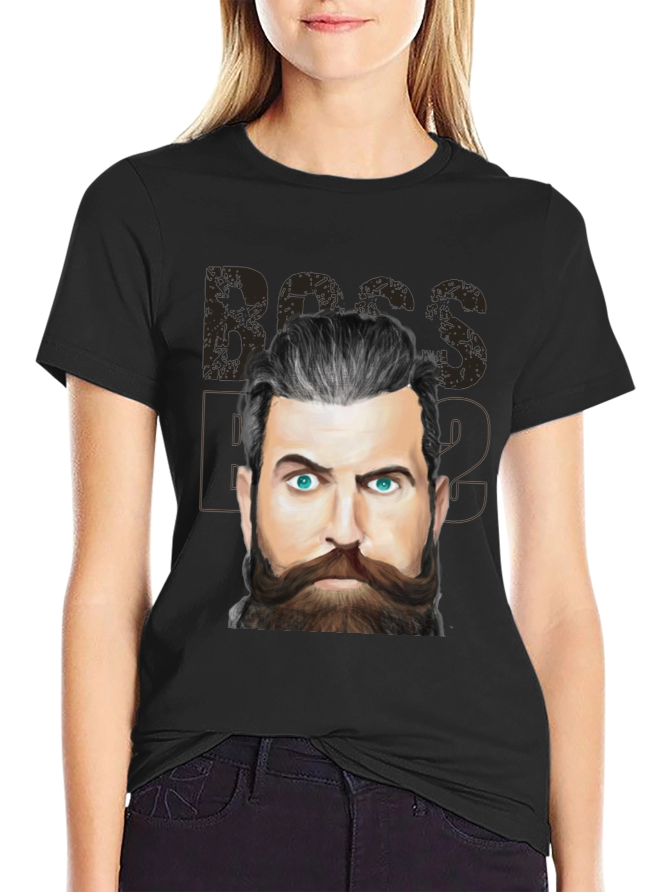 Boss Beard Graphic Tee - Mens Black T-Shirt