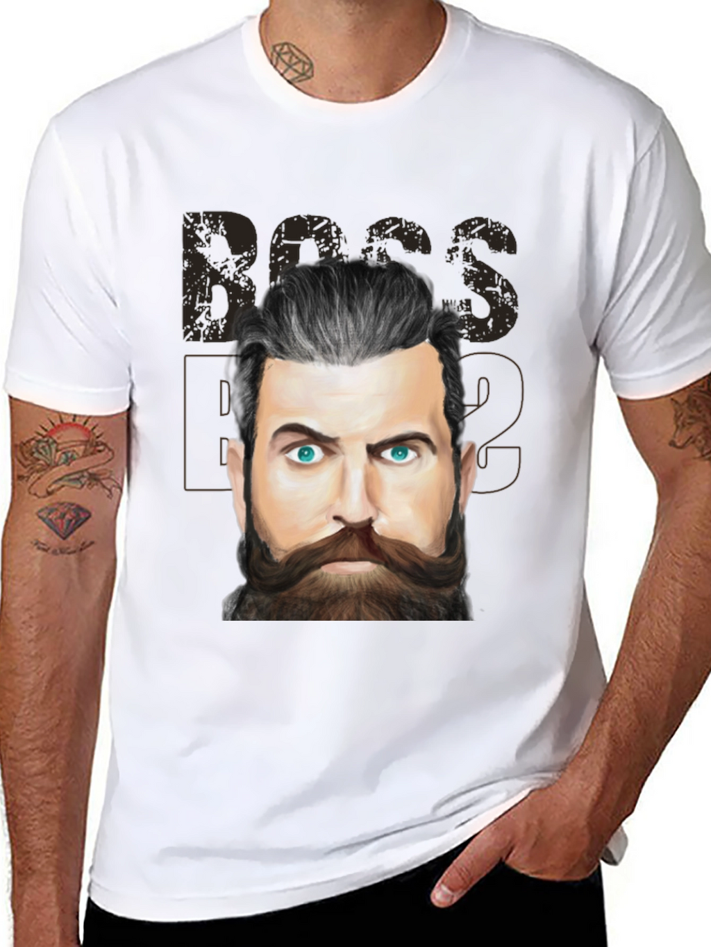 Boss Beard Graphic Tee - Mens Black T-Shirt
