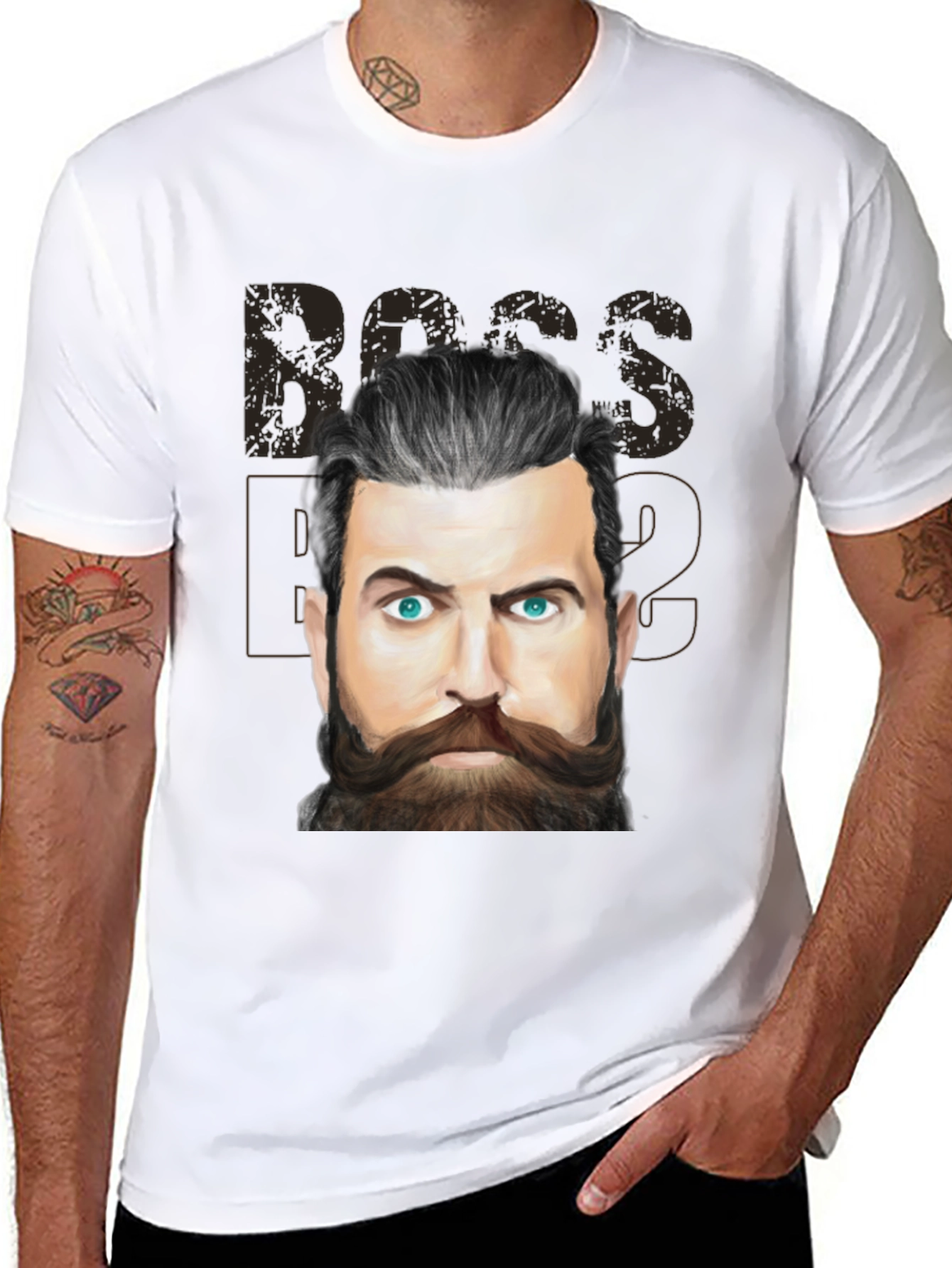 Boss Beard Graphic Tee - Mens Black T-Shirt