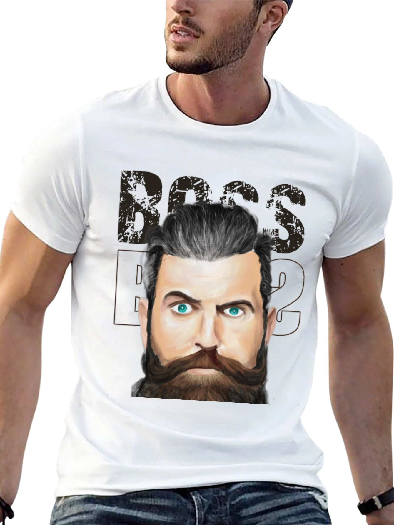 Boss Beard Graphic Tee - Mens Black T-Shirt