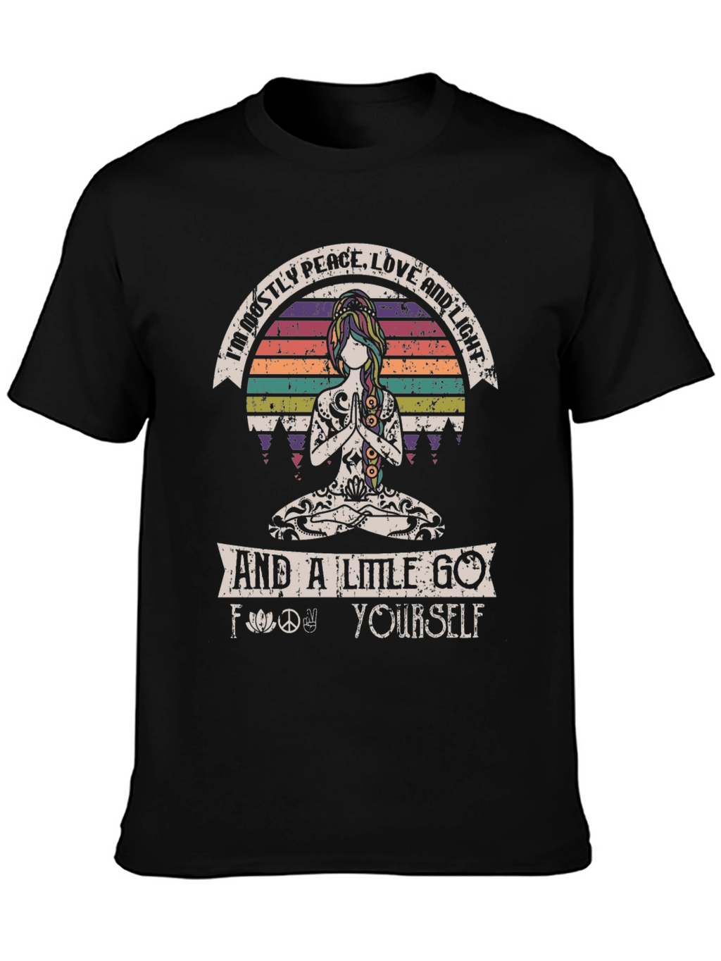 Peace Love Light Graphic Tee - Black
