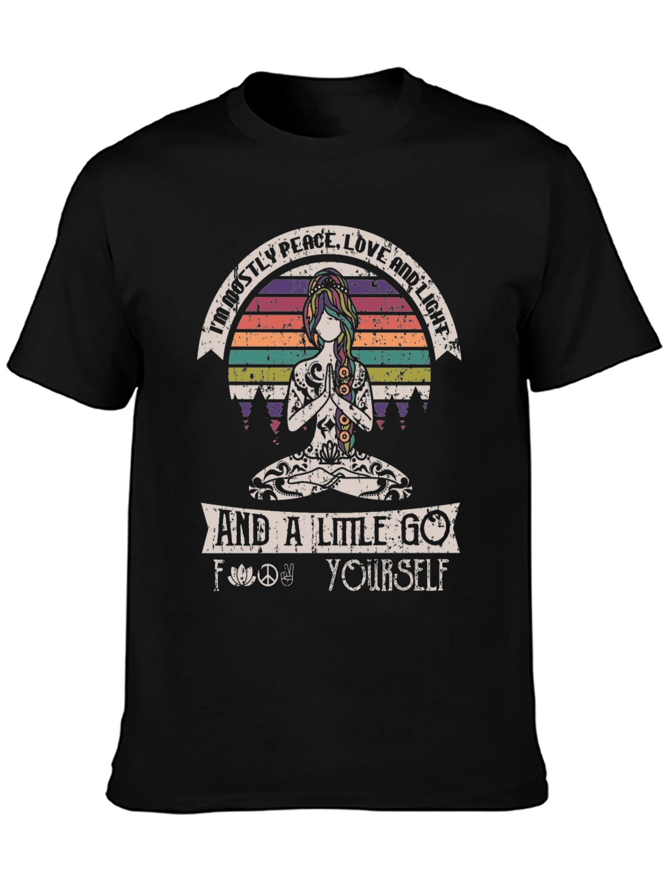 Peace Love Light Graphic Tee - Black