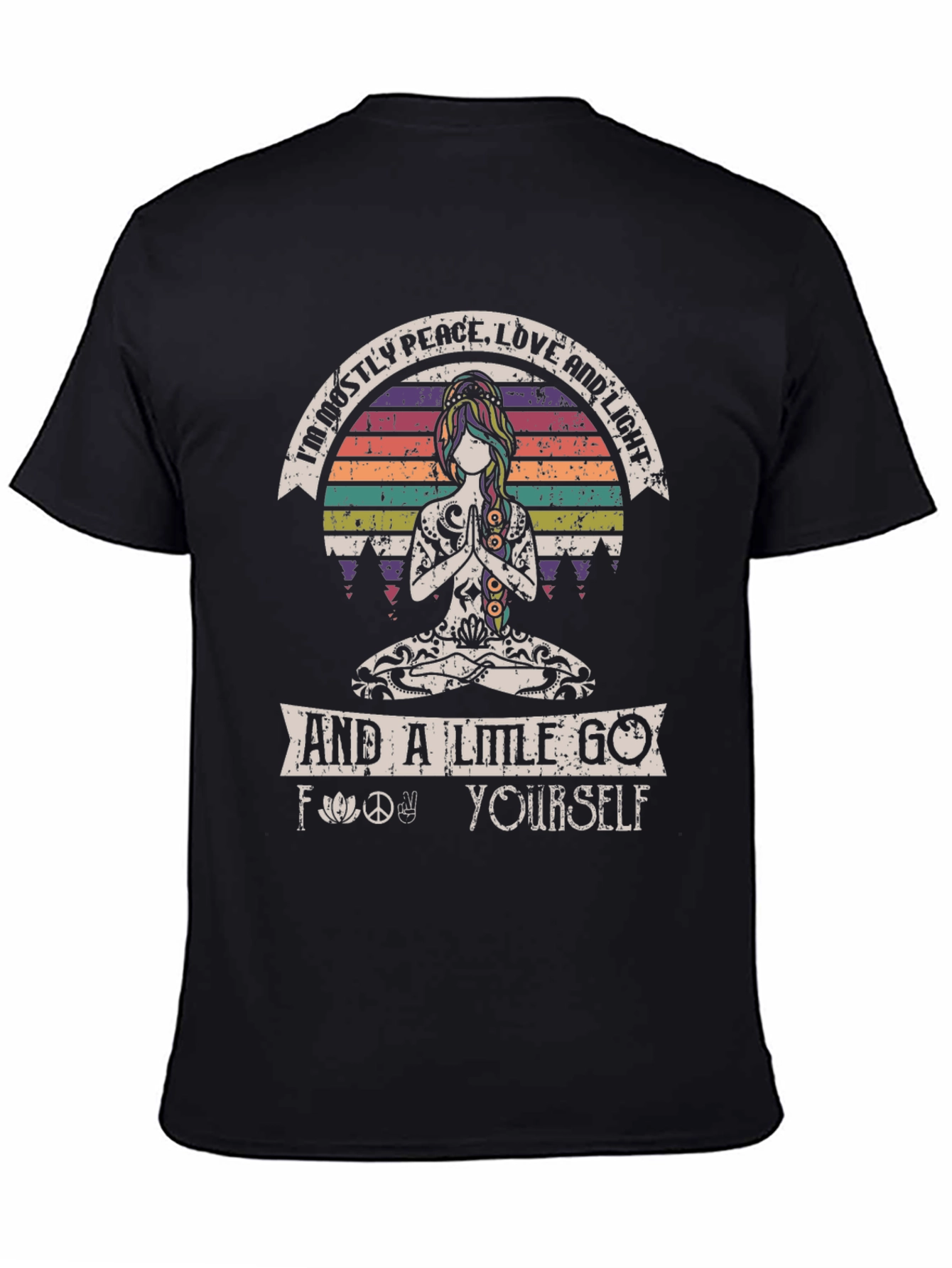 Peace Love Light Graphic Tee - Black