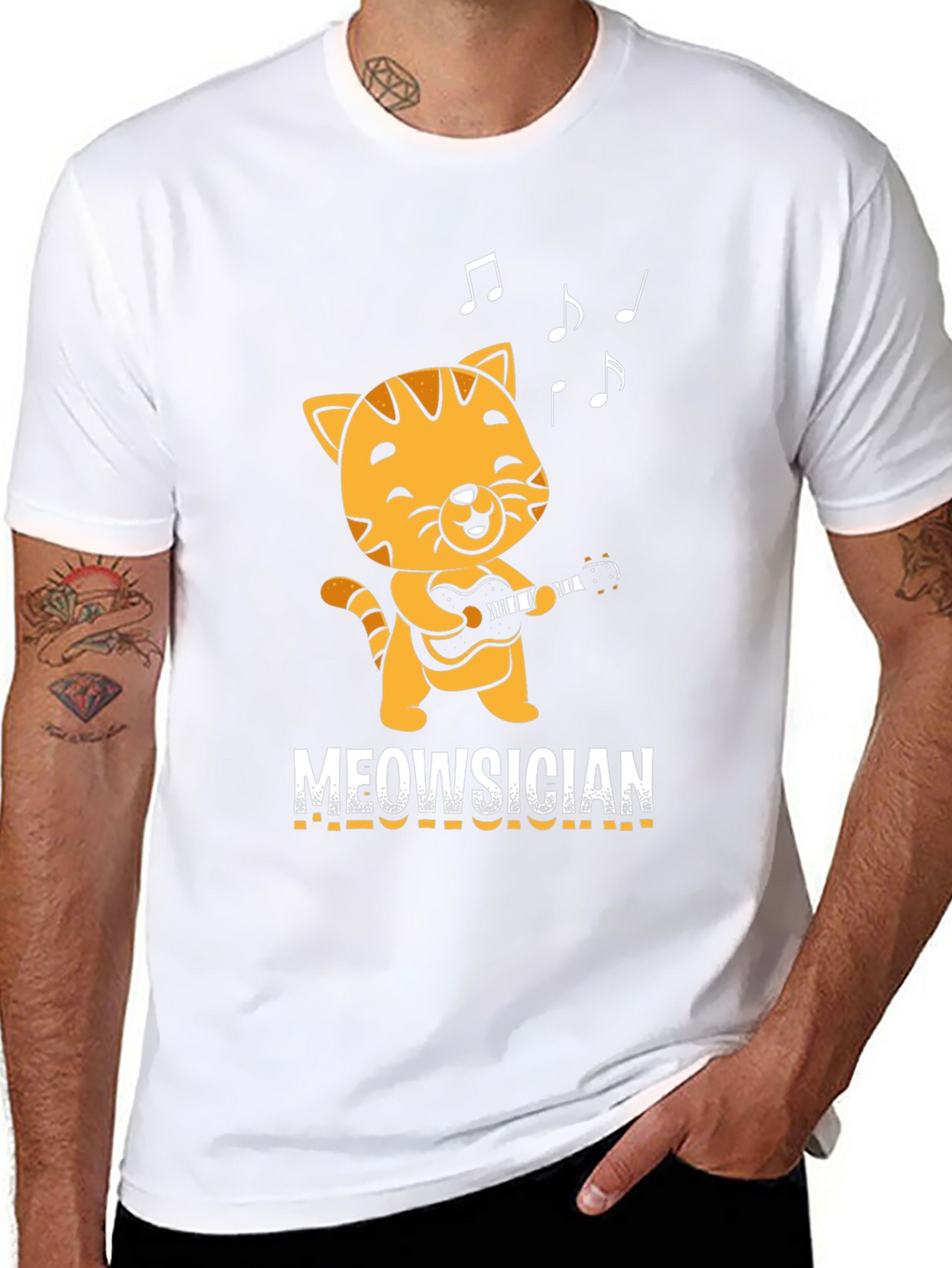 Meowsician T-Shirt - Cat Playing Guitar!