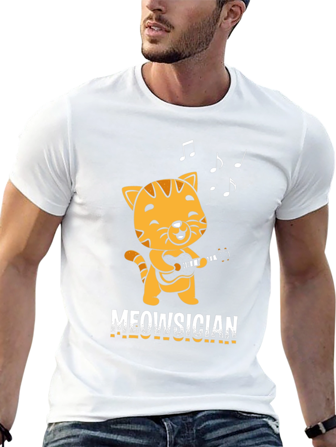 Meowsician T-Shirt - Cat Playing Guitar!