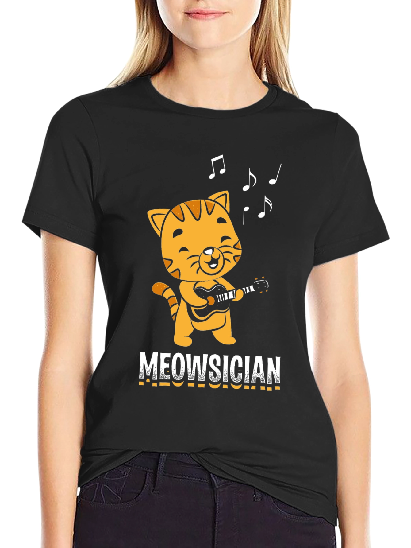Meowsician T-Shirt - Cat Playing Guitar!
