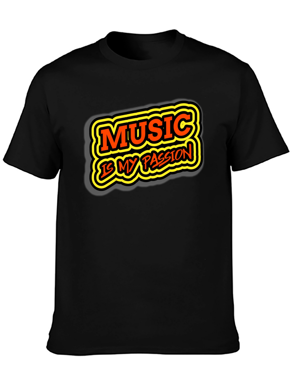 Music is My Passion Graphic Tee - Black