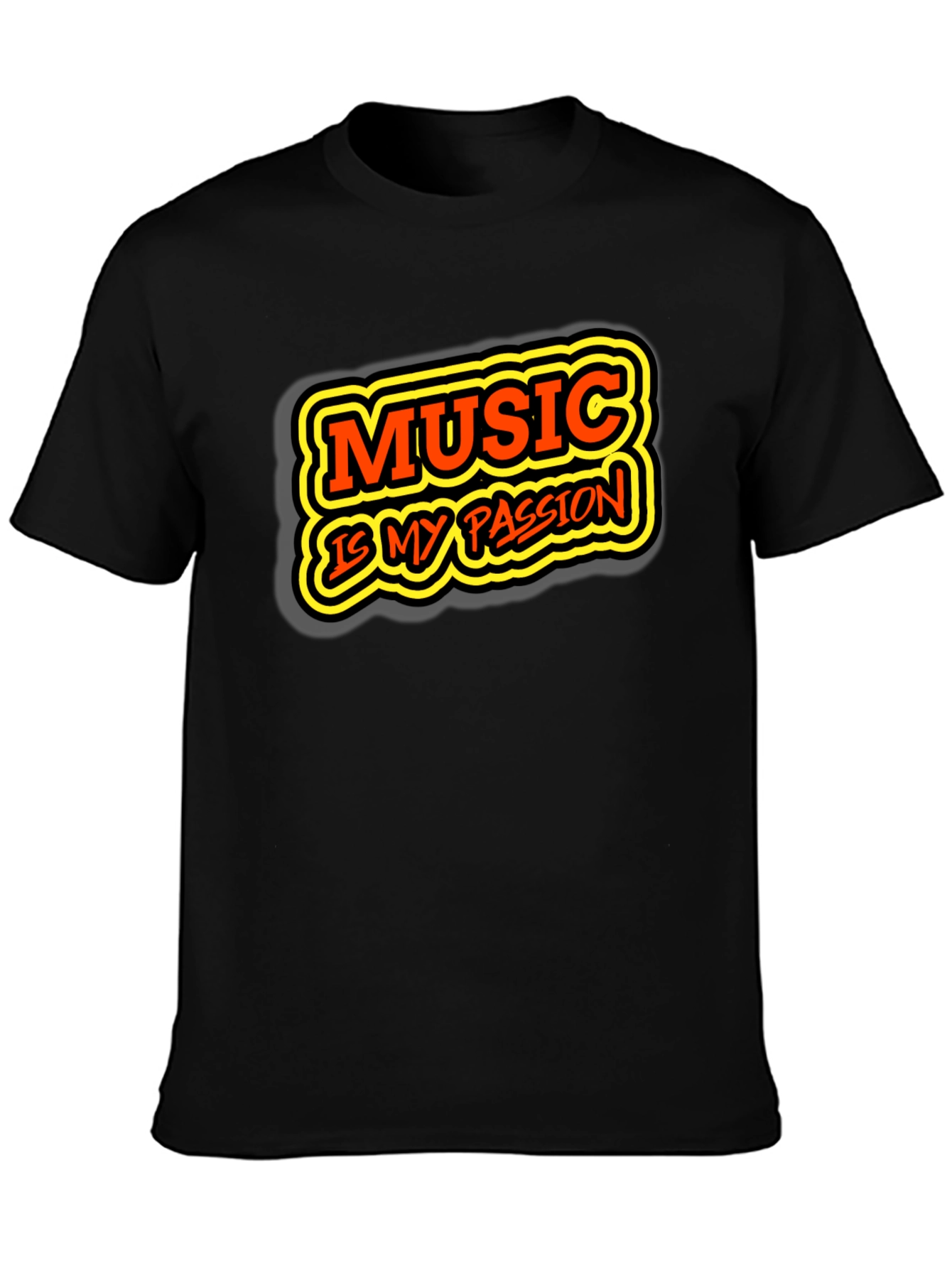 Music is My Passion Graphic Tee - Black