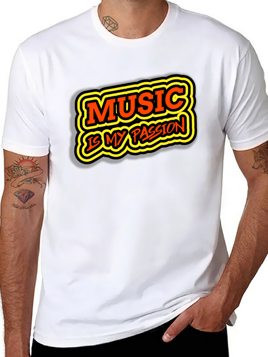 Music is My Passion Graphic Tee - Black