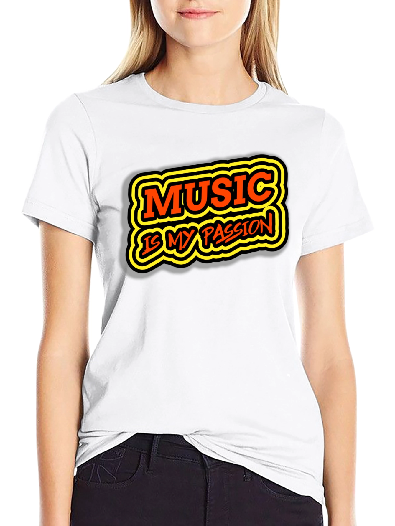 Music is My Passion Graphic Tee - Black