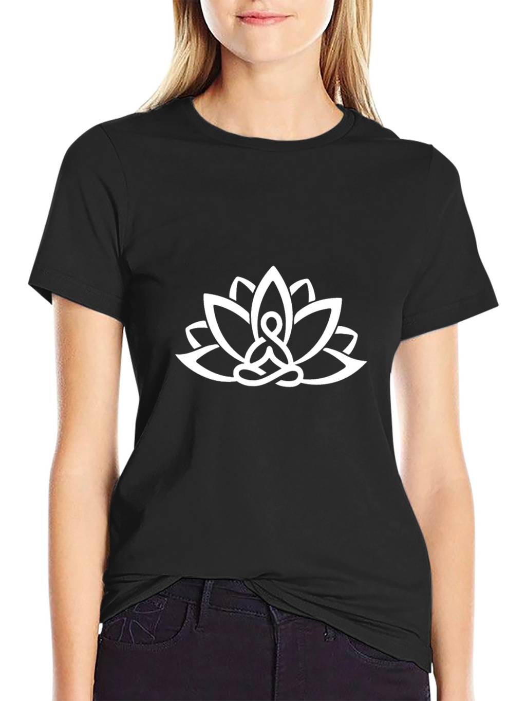 Lotus Meditation Graphic Tee - Black