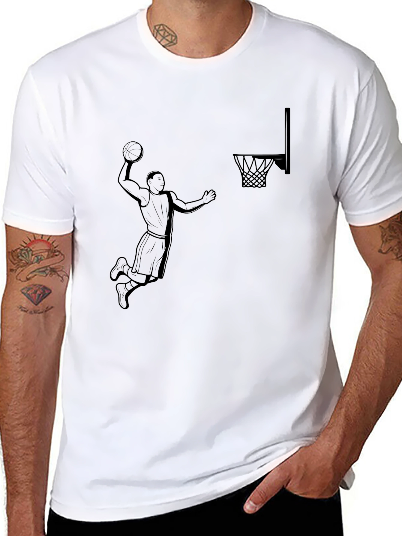 Basketball Dunk Graphic T-Shirt - Stylish Cotton Tee