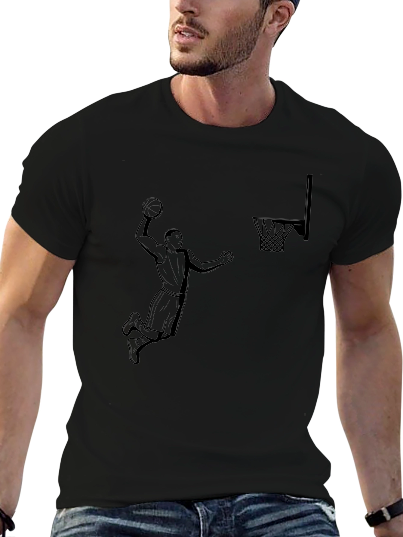 Basketball Dunk Graphic T-Shirt - Stylish Cotton Tee